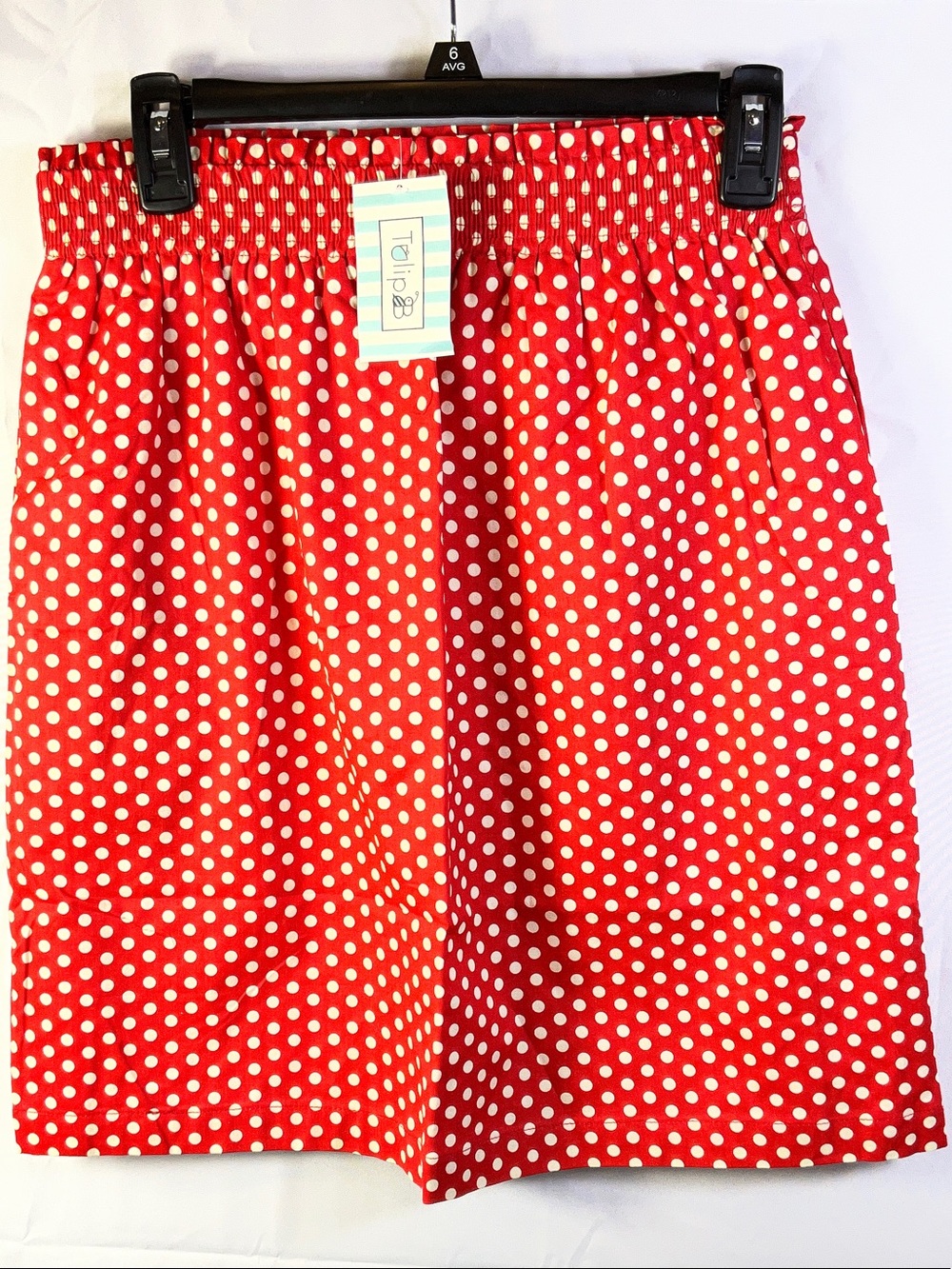 Tulip B Lined Polkadot Midi Skirt with Pockets Size Medium